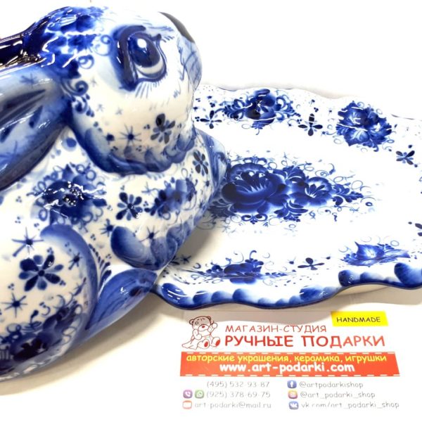 Рулетница "Кролик", гжель