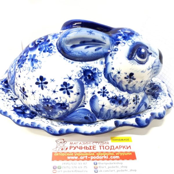 Рулетница "Кролик", гжель