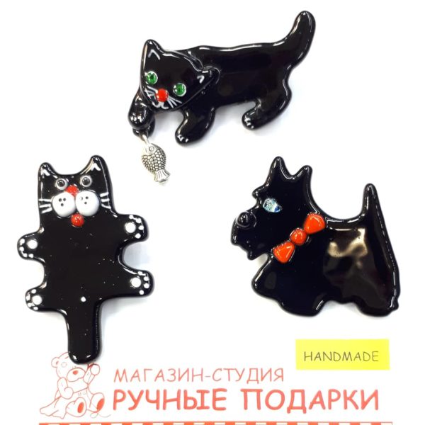 Брошь Скотч терьер, стекло 2 Брошь Скотч терьер, стекло
